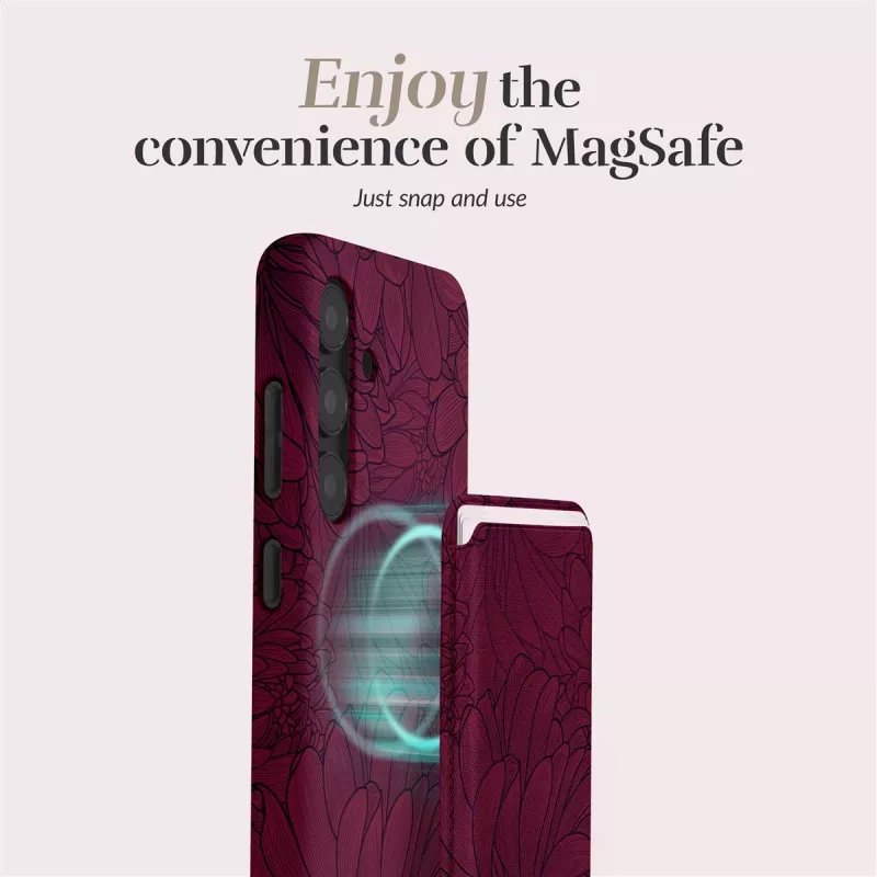 MIO Berry Blooms Magsafe Θήκη με Συμβατή Θήκη Καρτών