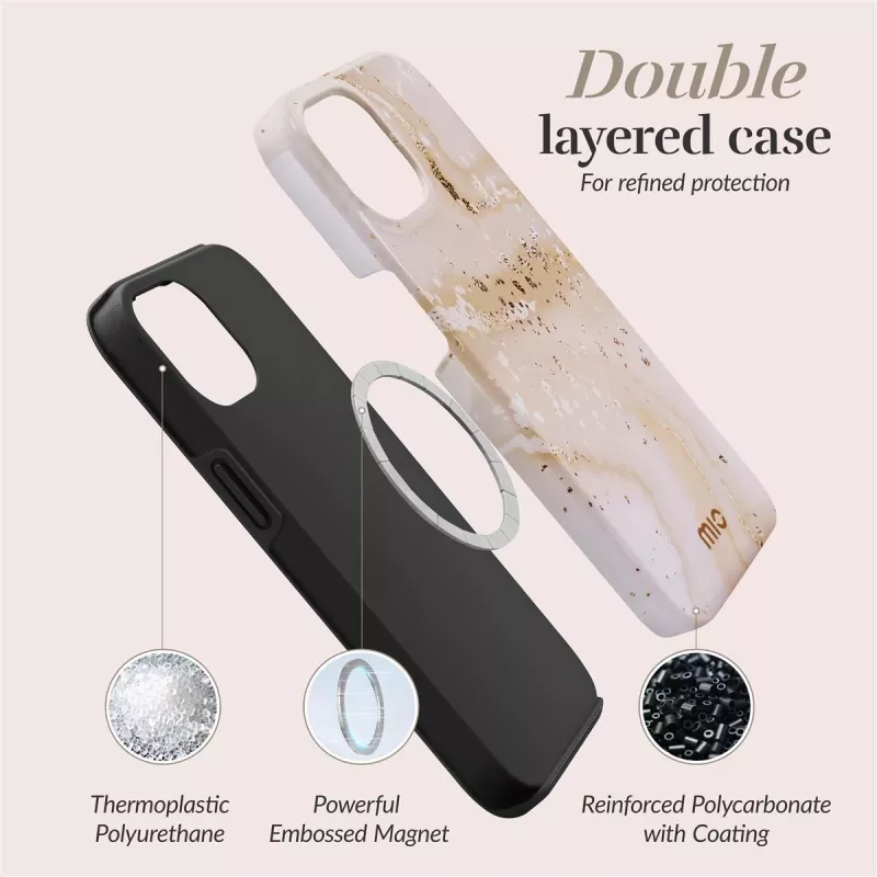 MIO Gold Marble Θήκη συμβατή με MagSafe για iPhone 13/14/15