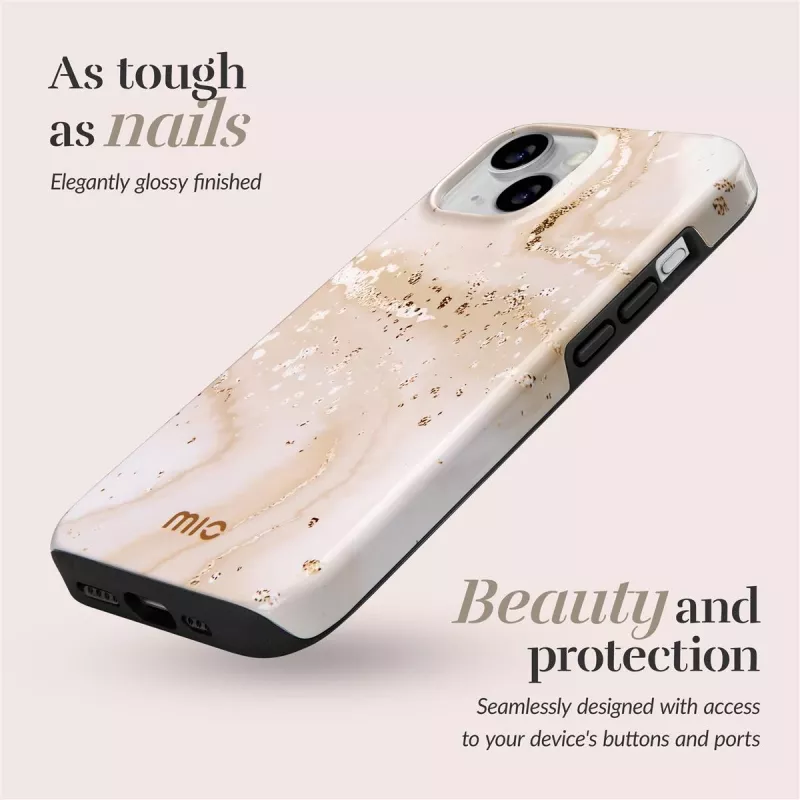 MIO Gold Marble Magsafe-συμβατή Θήκη για iPhone 16 Plus