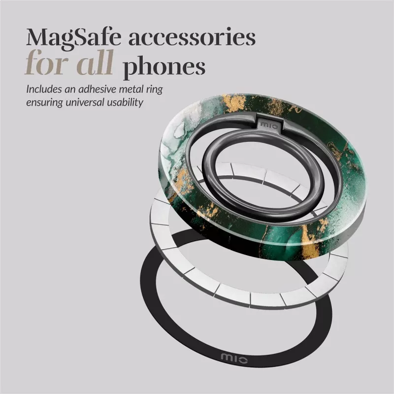 MIO Πράσινο Μάρμαρο Θήκη Magsafe με Θήκη Δακτυλίου