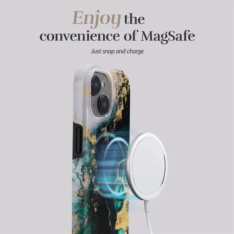 MIO Green Marble Θήκη συμβατή με MagSafe για iPhone 16 Plus