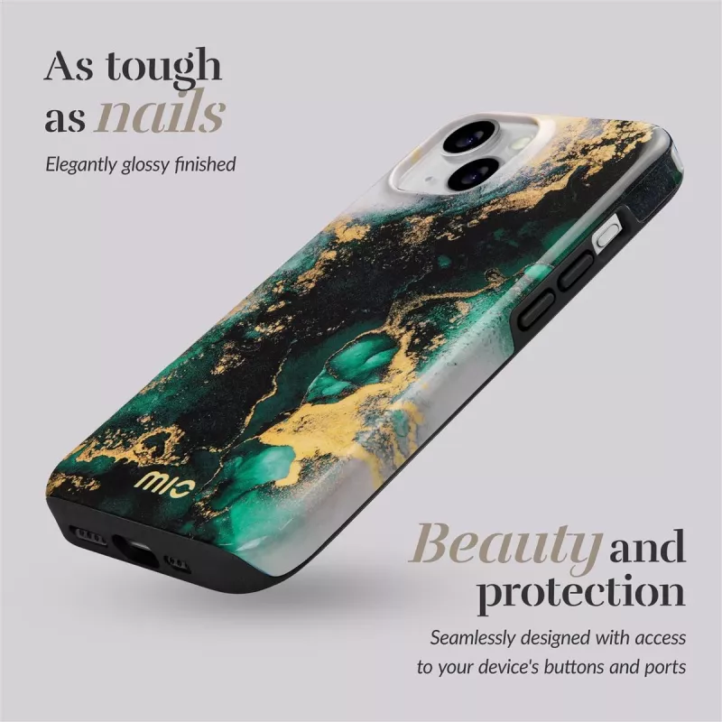 MIO Green Marble Magsafe Συμβατή Θήκη για iPhone 16 Pro