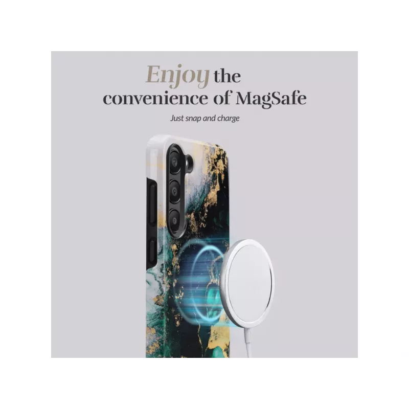 MIO Green Marble Θήκη συμβατή με MagSafe για Samsung S25 5G