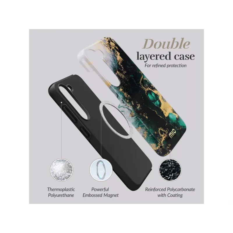 MIO Green Marble Magsafe-συμβατή Θήκη για Samsung S25 Plus 5G