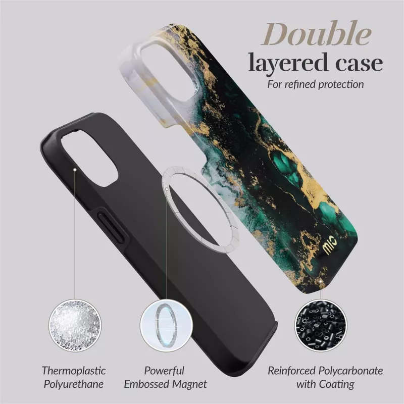 MIO Green Marble Συμβατό με MagSafe για iPhone 16