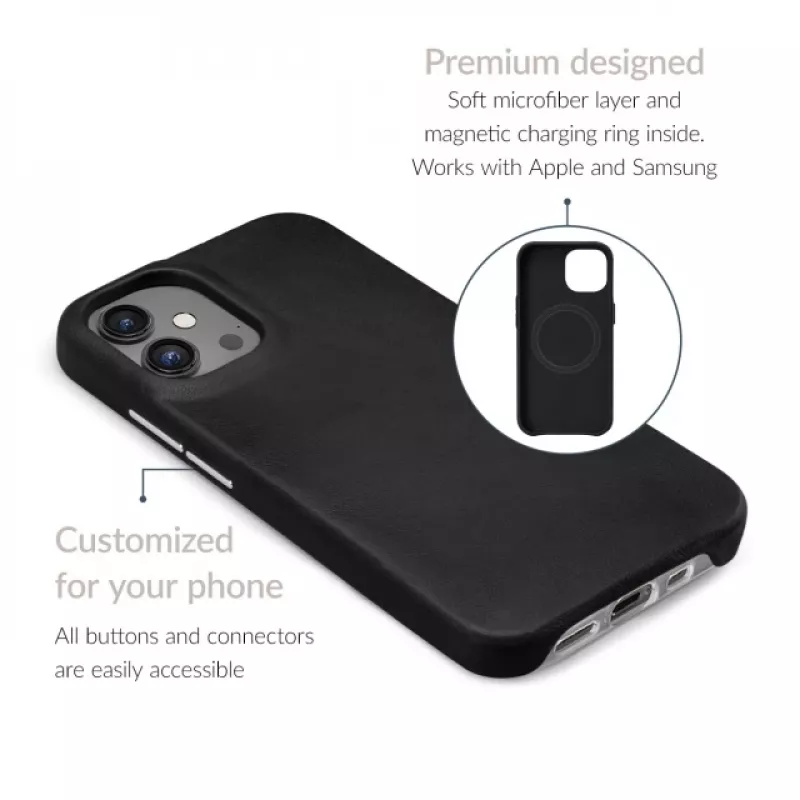 Mio Mobilize Magsafe Συμβατή Premium Δερμάτινη Θήκη για Apple iPhone 17 Pro Μαύρο