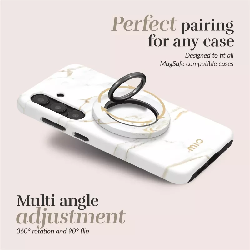 MIO White Marble Magsafe Θήκη Συμβατή με Βάση Δακτυλίου
