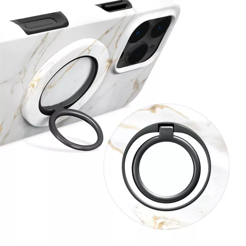 MIO White Marble Magsafe Θήκη Συμβατή με Βάση Δακτυλίου