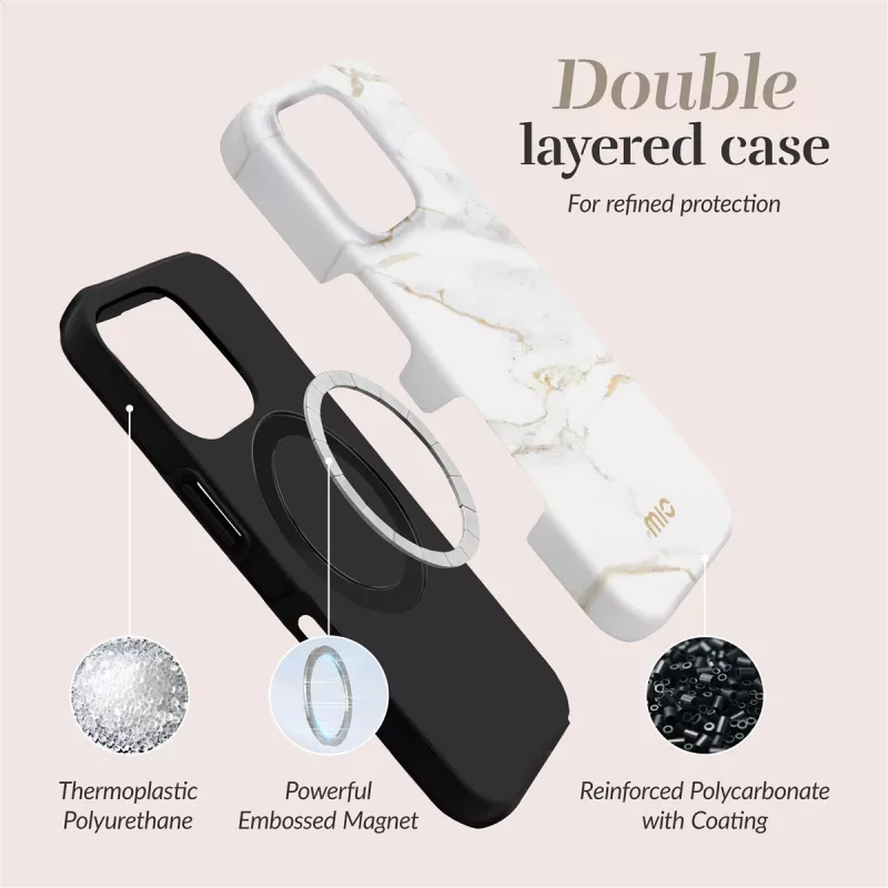 MIO White Marble Magsafe Συμβατό για iPhone 17 Pro Max