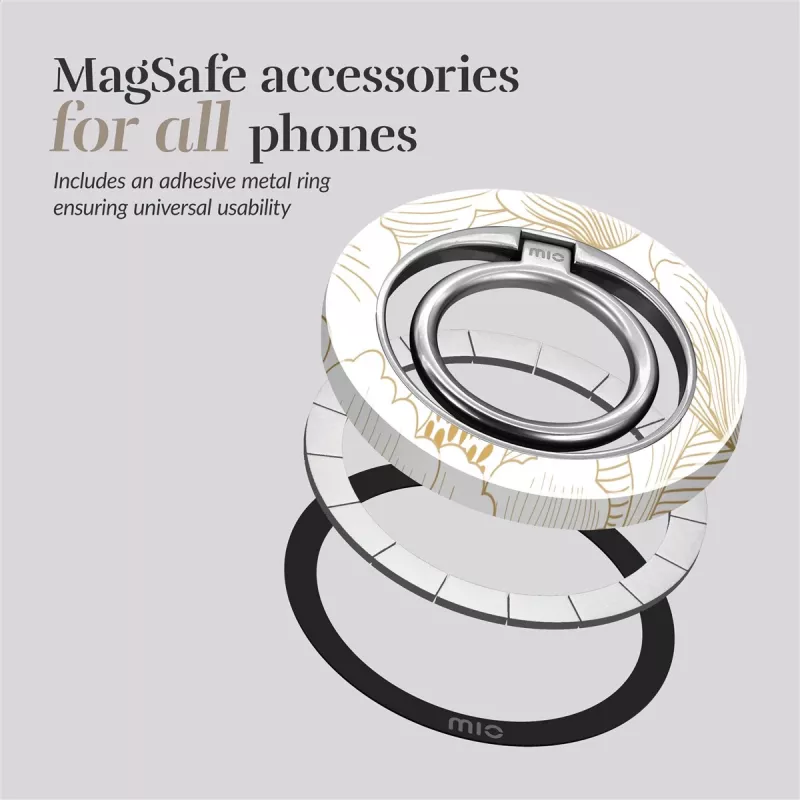MIO White Roses θήκη MagSafe συμβατή με βάση δακτυλίου