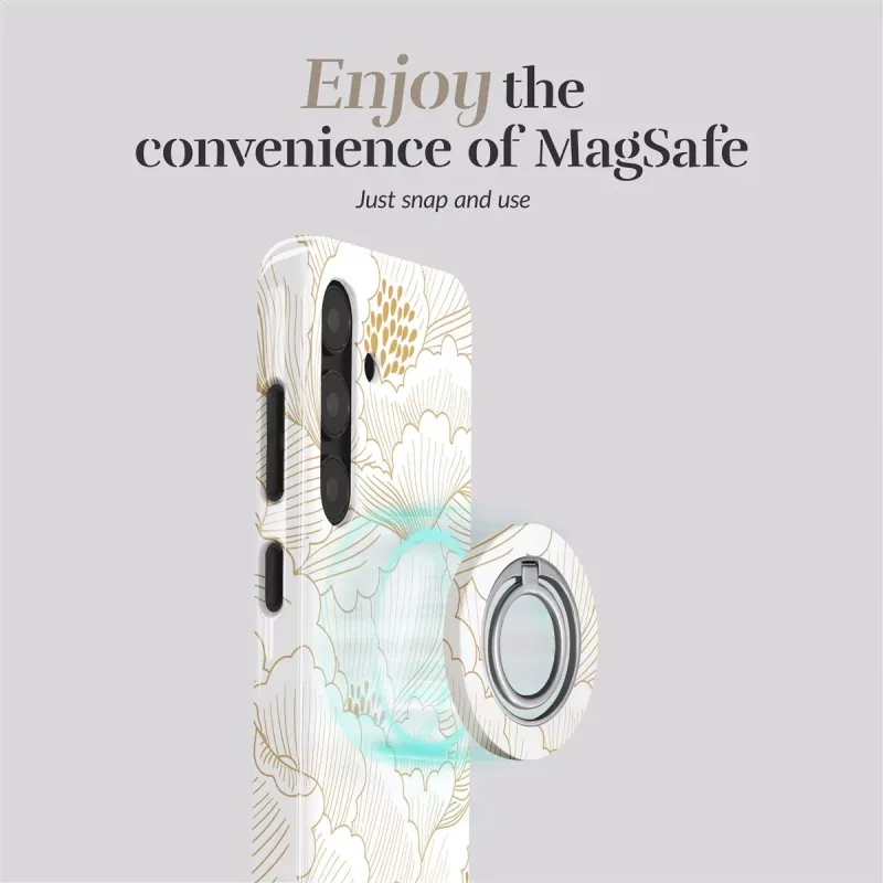 MIO White Roses θήκη MagSafe συμβατή με βάση δακτυλίου