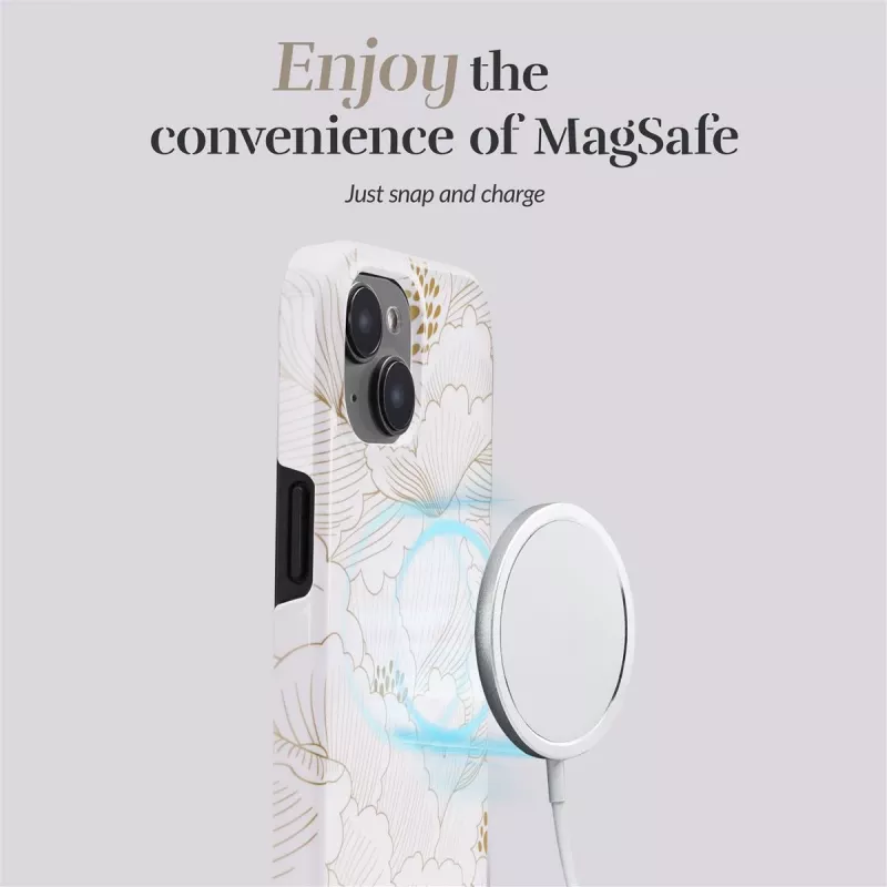 MIO White Roses Θήκη συμβατή με MagSafe για iPhone 13/14/15