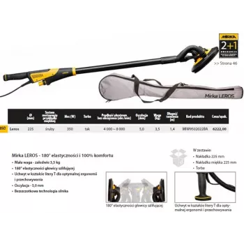Mirka LEROS 225mm τριβείο γυψοσανίδας 5mm διαδρομή 350W