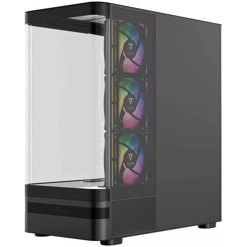 MODECOM Volcano AQ100 ARGB Midi-Tower κουτί PC - μαύρο