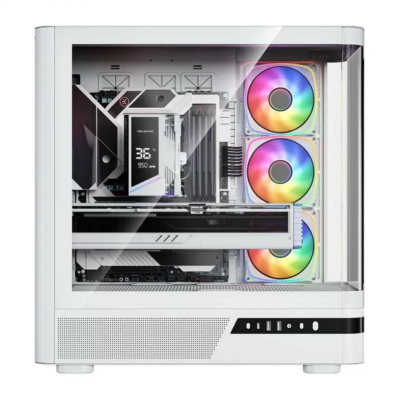 MODECOM Volcano AQ100 ARGB Midi-Tower λευκό