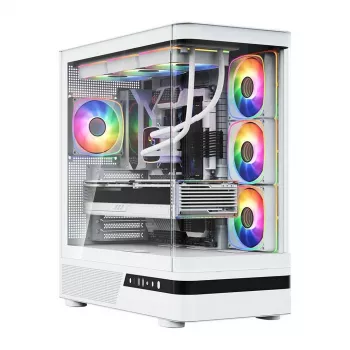 MODECOM Volcano AQ100 ARGB Midi-Tower λευκό