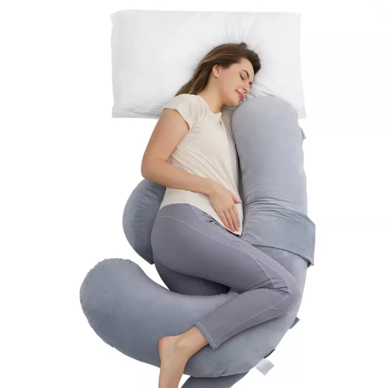 Momcozy PP007 F-Shape Μαξιλάρι Εγκυμοσύνης Γκρι