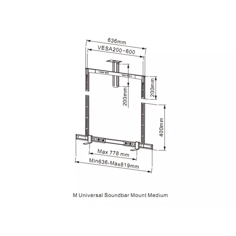 Multibrackets M Universal βάση ηχόμπαρας και βάση κάμερας Medium
