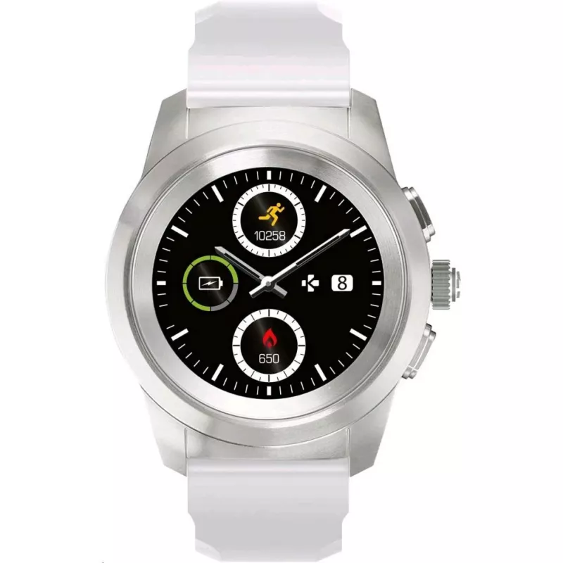MyKronoz ZeTime Smartwatch Ασημί/Λευκό Σιλικόνη Επίπεδο