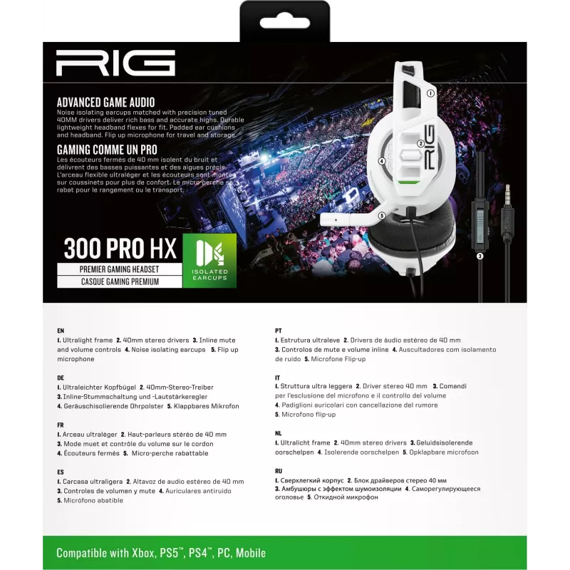 NACON RIG 300HX Gaming Headset για Xbox, Λευκό