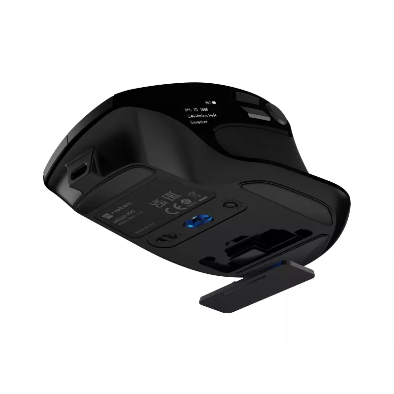 Natec Jaguar Pro ασύρματο ποντίκι gaming, 2,4 GHz + Bluetooth, 4000 DPI, μαύρο