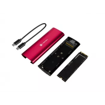 NATEC RHINO M.2 NVMe εξωτερική θήκη SSD, USB-C 3.2 Gen 2, ρουμπινί κόκκινο