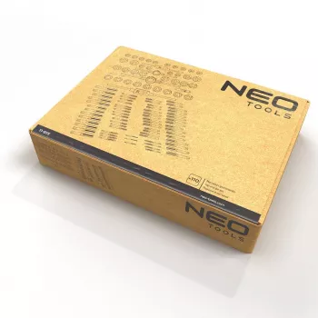 NEO TOOLS Σετ 110 τεμ. Μετρικών Κοχλιοτόμων και Φιλιέρων με Εργαλεία HSS, Ρυθμιζόμενα Κλειδιά και Μεταλλική Βαλίτσα