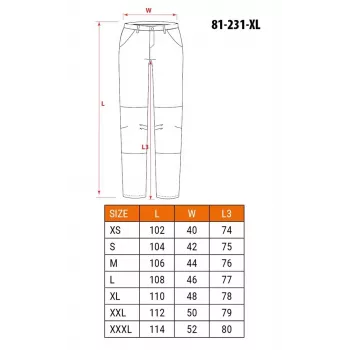 NEO TOOLS 81-231-XL παντελόνι εργασίας γκρι/μαύρο μέγεθος XL