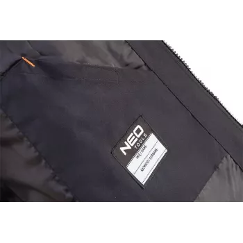 NEO TOOLS 81-574-XXL ανδρικό μπουφάν εργασίας - αδιάβροχο, αντιάνεμο, αναπνέον, μαύρο/γκρι με πορτοκαλί λεπτομέρειες