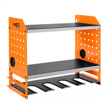NEO TOOLS 84-199 Επιτοίχια οργάνωση εργαλείων για δραπανοκατσάβιδα και αξεσουάρ, Μαύρο με κόκκινες λεπτομέρειες