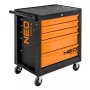 NEO TOOLS 84-214 Ερμάριο συνεργείου, 5 συρτάρια, συνολικό φορτίο 150 kg, Κόκκινο/Μαύρο