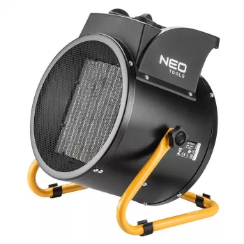 NEO Tools 90-064 2000W PTC κεραμικός αερόθερμος, 3 βαθμίδες θέρμανσης, ρυθμιζόμενος θερμοστάτης, προστασία υπερθέρμανσης και ανατροπής, μαύρο/γκρι