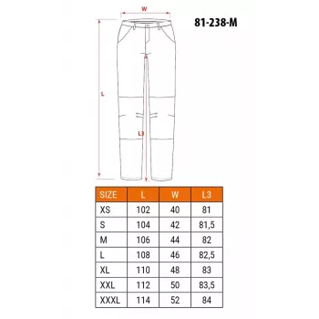NEO TOOLS HD Slim παντελόνι εργασίας με ζώνη, μέγεθος M, μαύρο
