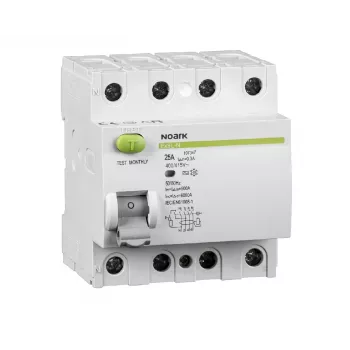 NOARK Ex9L-N Ρελέ διαφυγής 4-πολικό 63A 100mA Τύπου A 6kA