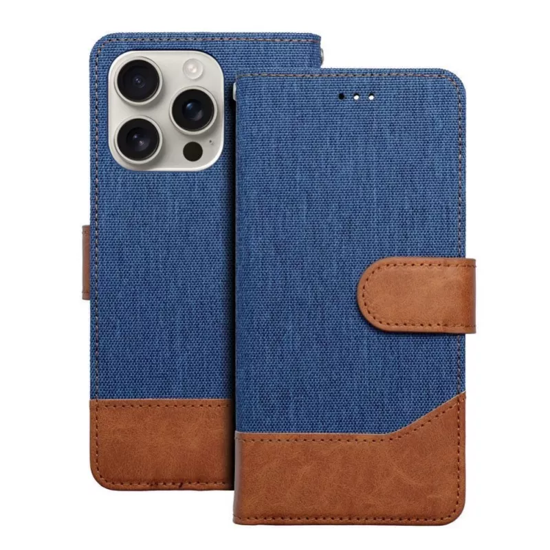 OEM Θήκη Flip για iPhone 16 Pro Max Jeans Book Μπλε