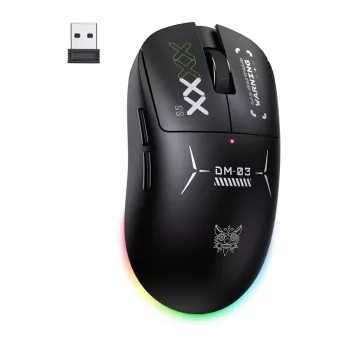 ONIKUMA DM03 RGB Gaming ποντίκι – Ενσύρματο οπτικό ποντίκι με 6400 DPI, 7 προγραμματιζόμενα κουμπιά, εργονομικός σχεδιασμός για δεξιόχειρες, μαύρο