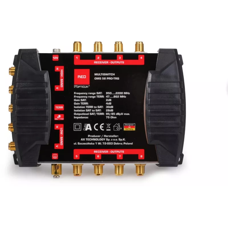 Opticum OMS 5/8 PRO-TRQ πολυδιακόπτης 5 in 8 out (Platinium Line)