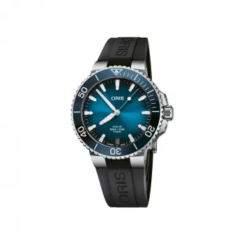 ORIS ανδρικό ρολόι καταδύσεων 41350742274FC 41,50mm αυτόματο μπλε καντράν μπλε λουράκι καουτσούκ