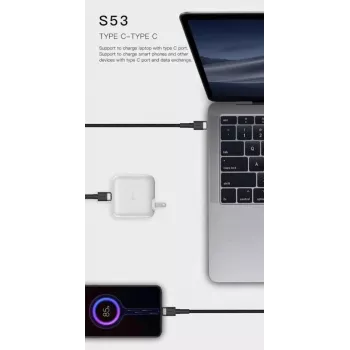 ORSEN S53 Καλώδιο USB-C σε USB-C 3A 1m Μπλε