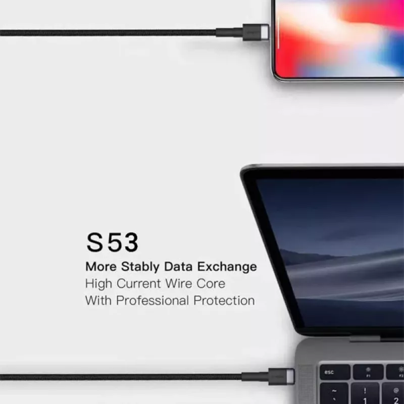 ORSEN S53 Καλώδιο USB-C σε USB-C 3A 1m Μπλε