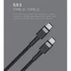 ORSEN S53 Καλώδιο USB-C σε USB-C 3A 1m Μπλε