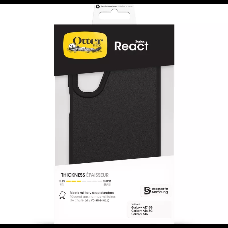 OtterBox React Series Θήκη για Samsung Galaxy A17/A17 5G/A16/A16 5G - Μαύρο