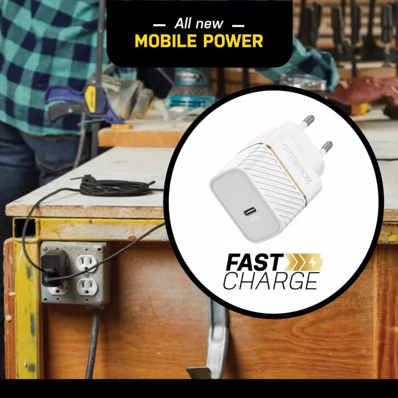 OtterBox Φορτιστής Τοίχου 30W USB-C PD 3.0 Cloud Dust White