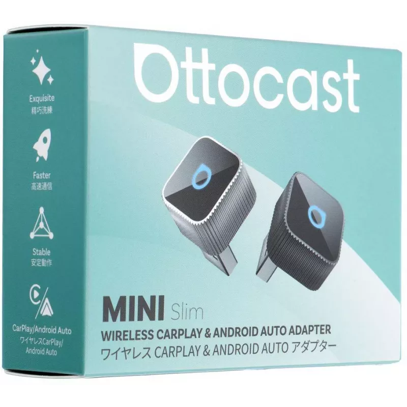 OTTOCAST Mini Cube T2 ασύρματος προσαρμογέας CarPlay & Android Auto (Bluetooth/Wi-Fi)