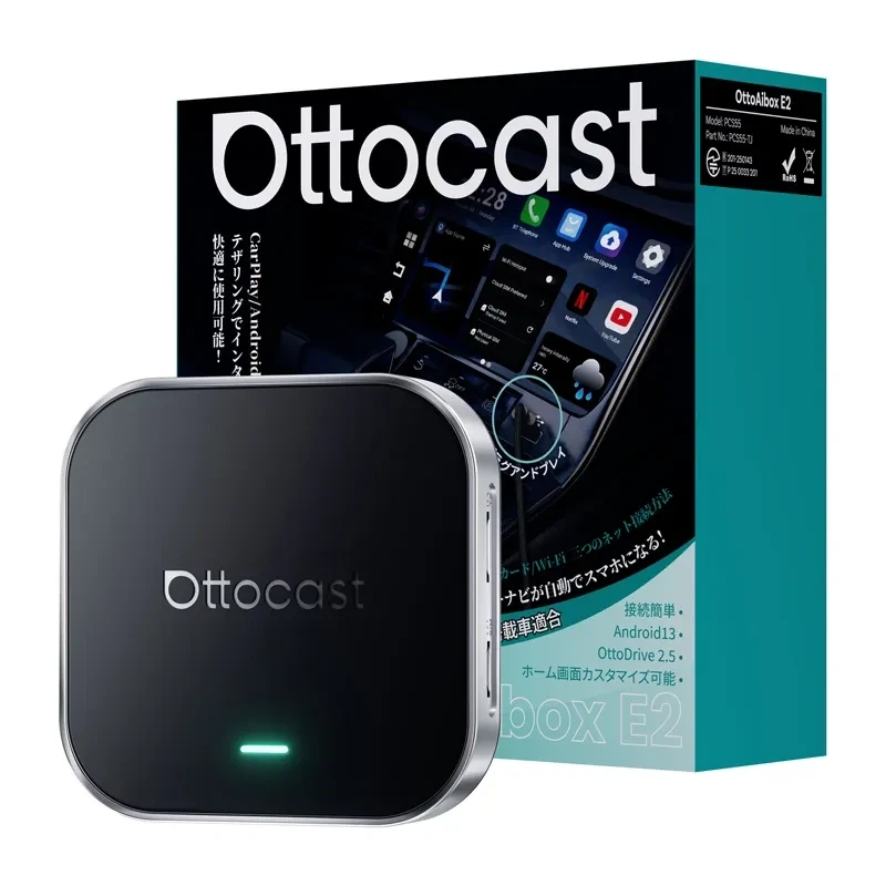 OTTOCAST OttoAibox E2 Ασύρματο CarPlay & Android Auto AI Box