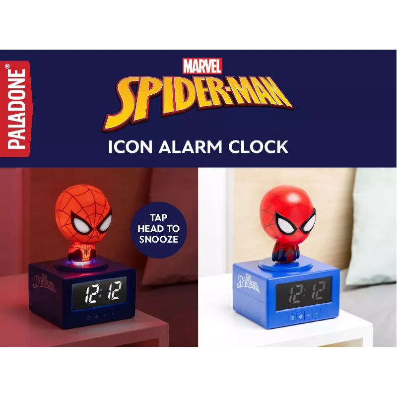 Paladone Spider-Man Icon ξυπνητήρι - ψηφιακό LED, κόκκινο/μαύρο