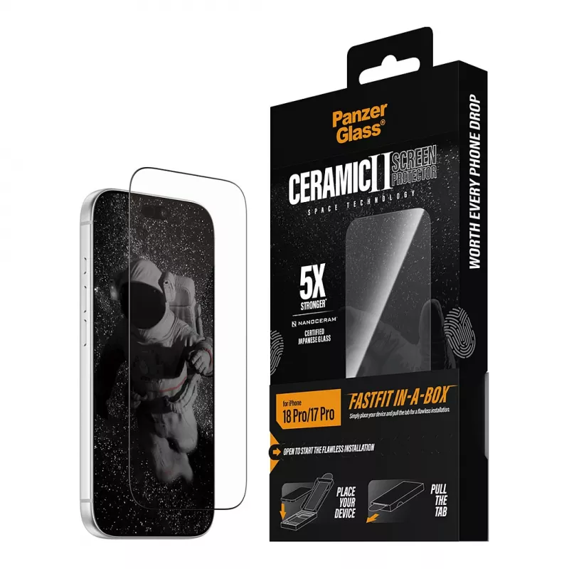 PanzerGlass Κεραμική Μεμβράνη προστασίας οθόνης για iPhone 17 Pro με FastFit In-A-Box