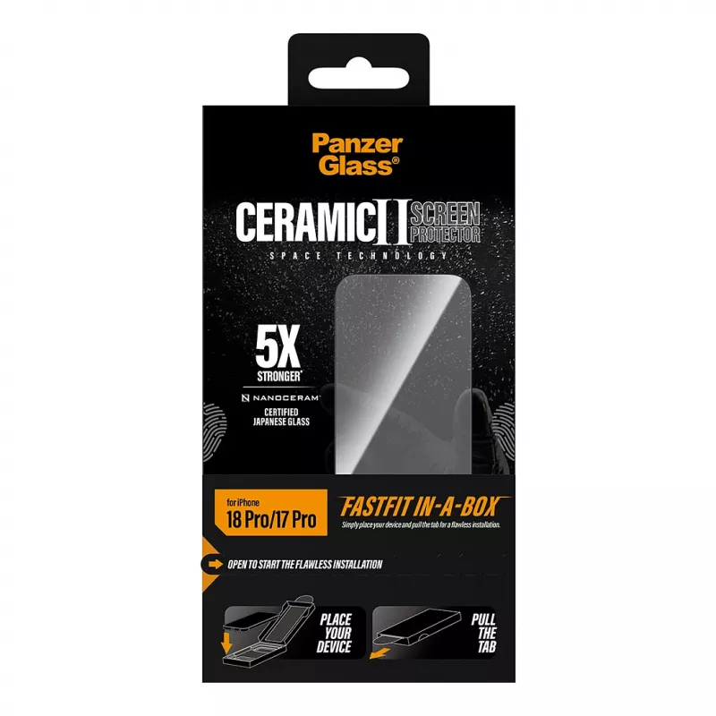 PanzerGlass Κεραμική Μεμβράνη προστασίας οθόνης για iPhone 17 Pro με FastFit In-A-Box