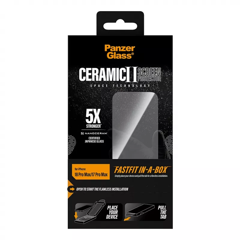 PanzerGlass Κεραμική Μεμβράνη προστασίας οθόνης iPhone 17 Pro Max με FASTFIT IN-A-BOX