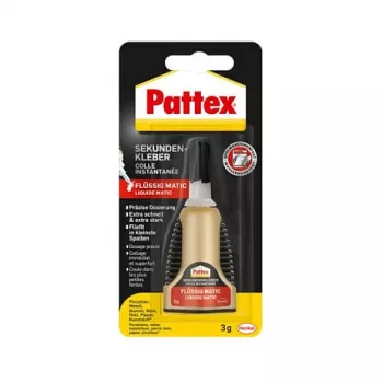 Pattex Matic Υγρή στιγμιαία κόλλα, φιάλη εφαρμογής, 3g, Διαφανής, κόλλα επαφής με διαλύτες pst2c